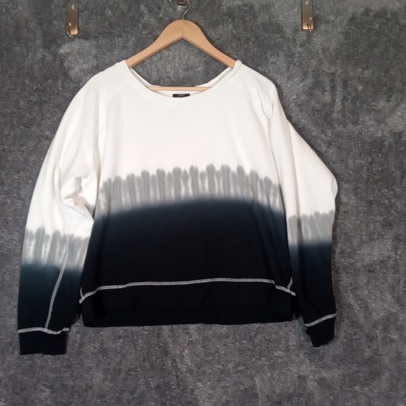 Rails Theo Dip Dye Sweatshirt Terry Cloth Charcoal Womens Xl - Picture 3 of 11